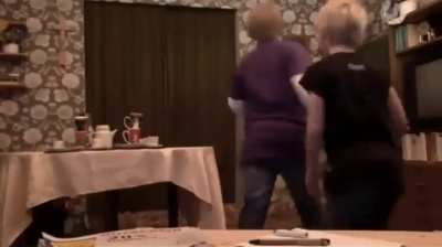 Michel and Swen showing off their new magic trick