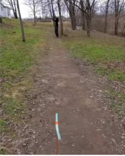 This guy has amazing accuracy with a bow and arrow
