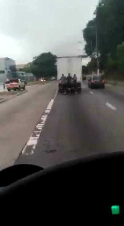 WCGW hitching a ride on the back of a truck?