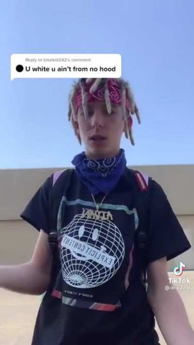 Boy who hasn’t hit our berry yet cringe… Trying to be a crip and blood. “He from da hood”
