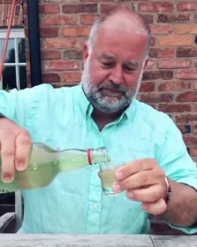 Trying out the homemade limoncello