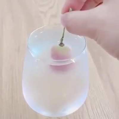 Frozen grape + chilled water.
