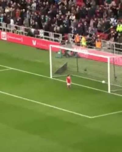Kid Steals Ball Before English Soccer Match, Scores Goal, Stares Down The Crowd