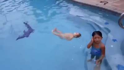 Drowning is the number one leading cause of injury-related deaths in infants and children under the age of five. They can start learning how to swim as young as 6-months of age. Here's a 12 month old swimming across a pool