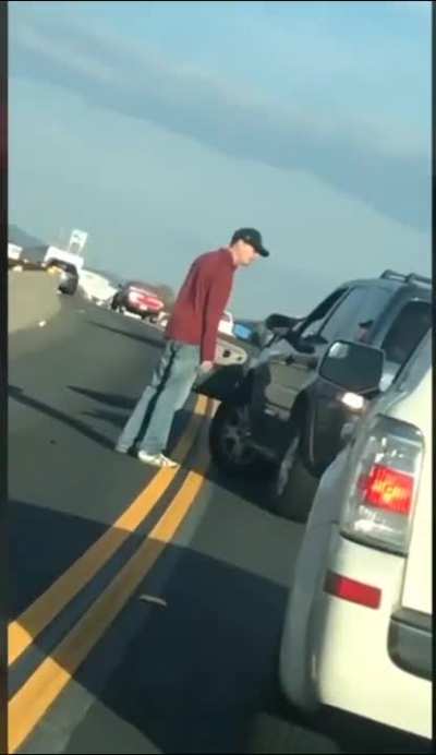 To run another driver over in a road rage incident