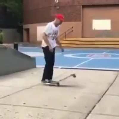 To hit the skateboard ? and getting away with it