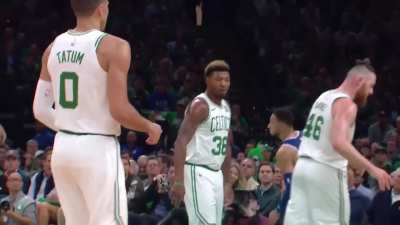 [Highlight] The Embiid-Simmons-Fultz trio showcase their skills against the Boston Celtics on opening night, 2018.