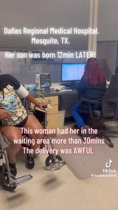No big deal, she’s just in ACTIVE labor… [?sound warning!]