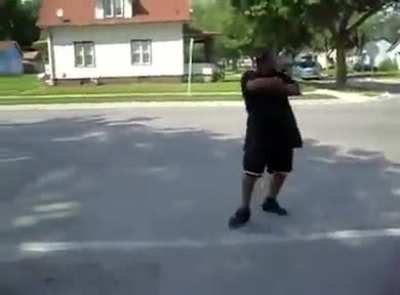 Plays in the street, gets I-scream?
