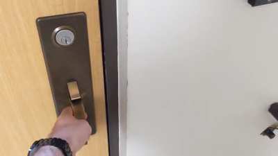 "You need to use your badge for all doors in the building now..."