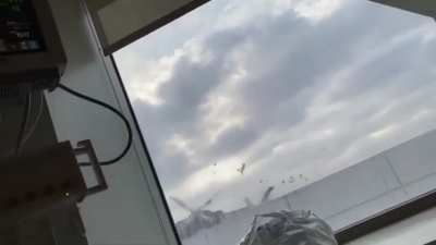 Medical helicopter experiences a malfunction and crashes while landing on a Los Angeles hospital rooftop yesterday. Wreckage missed the roof’s edge by about 15 feet, and all aboard survived.