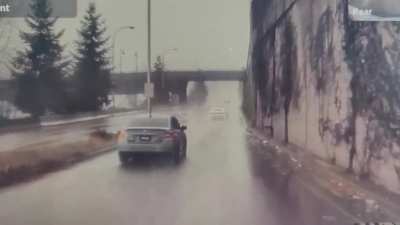 Ferrari in the rain