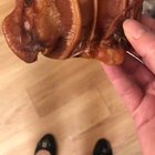Dog always celebrates after getting a treat