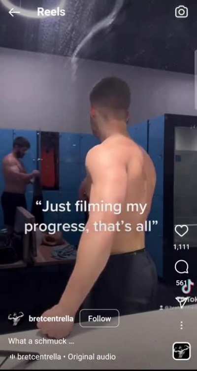 Film your progress in a different part of the gym where others aren't apart of your "progress" video.