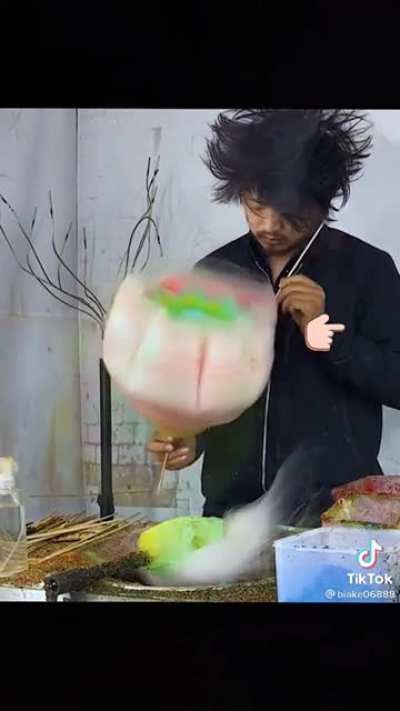 Professional making cotton candy!