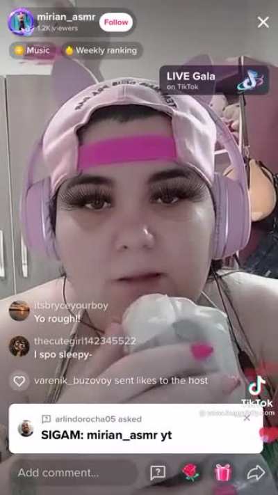 She calls it “aggressive asmr”