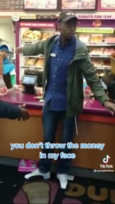 Woman has EPIC meltdown and risks catching a charge over a chocolate donut.