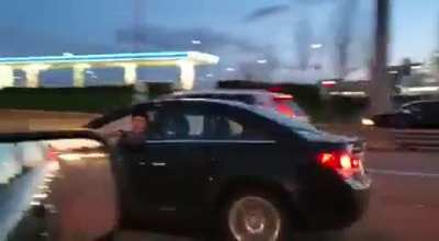 Yelling out the car window