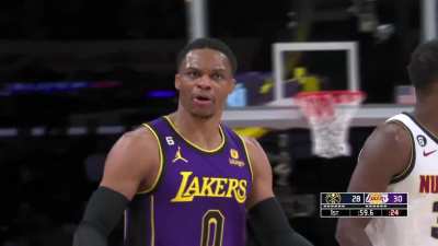 [Highlight] Russell Westbrook blatantly travels in front of the ref and then argues the call