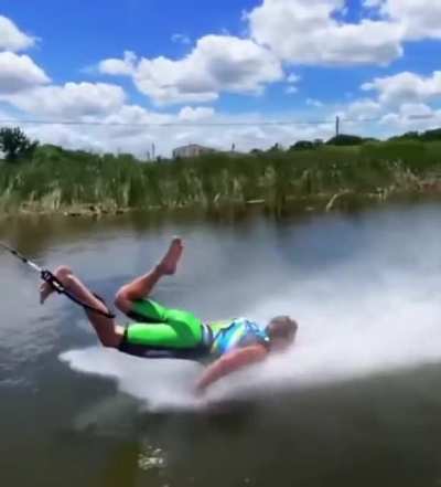 Man does push ups on water?