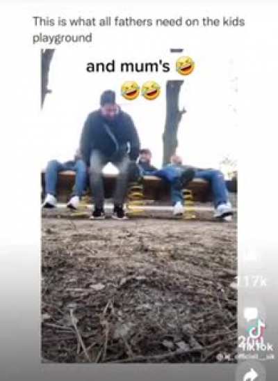 dad's get their own fun at the park