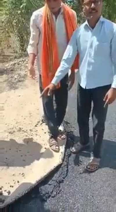 Local government in India made a fake road (Carpet road) to save costs