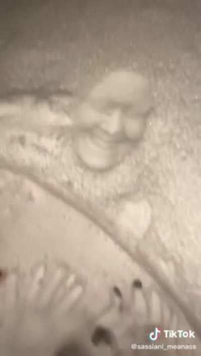 Snow face prints