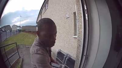 My Amazon delivery driver accidentally walked into my house yesterday and I can’t stop laughing at my ring doorbell footage of him afterwards ?