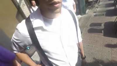 At filming a "YouTube Prank"