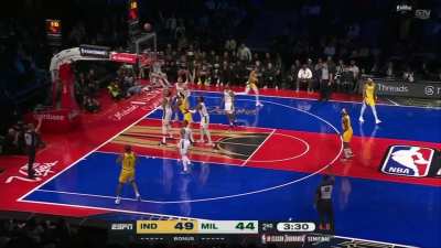[Highlight] Haliburton somehow finds the lane to Toppin who drains the 3!