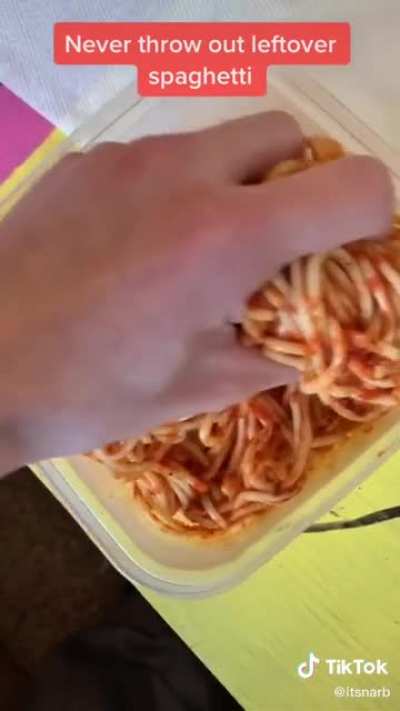 never throw away spaghetti!