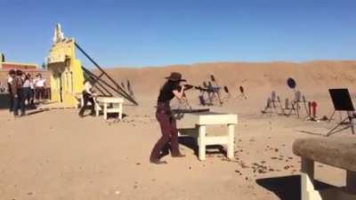 Annie Oakley is alive and well (do please use sound)