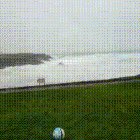 Football with storm Eleanor