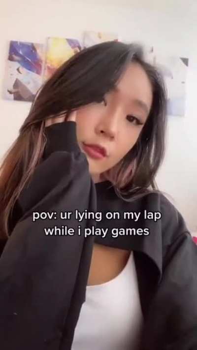 Lying on lap