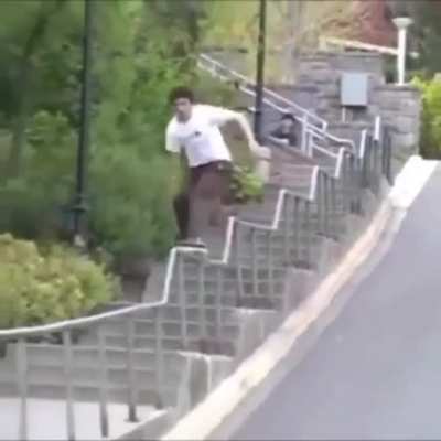 WCGW sliding down a railing.