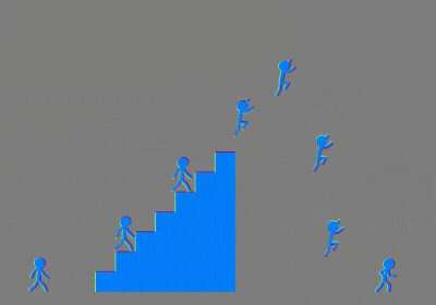 The figures are completely static. The changing colours make it seem like they're running. This is a "reverse-phi illusion".