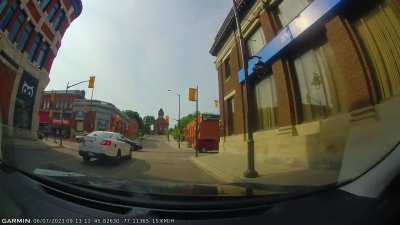 Cut off by taxi