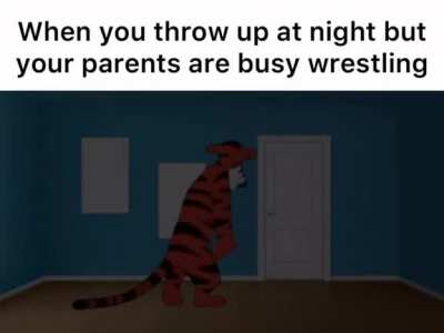 They’re always wrestling at night