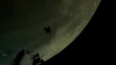 The Moon if it were at the same distance as the International Space Station.