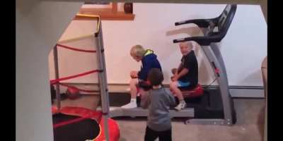 using a toy on a treadmill