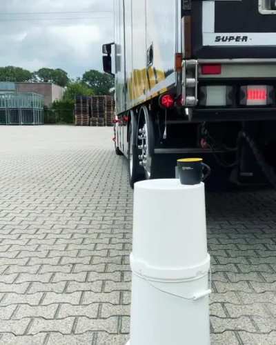 This truck driver's precision
