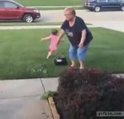 To hug a granddaughter. ‘Grandpa!’