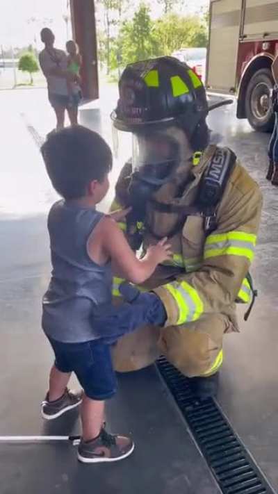 Boy “Sees” A Firefighter For The First Time