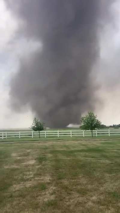 Up close view of landspout in Alberta