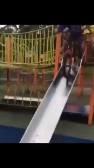 To "preform bicycle" on the slide