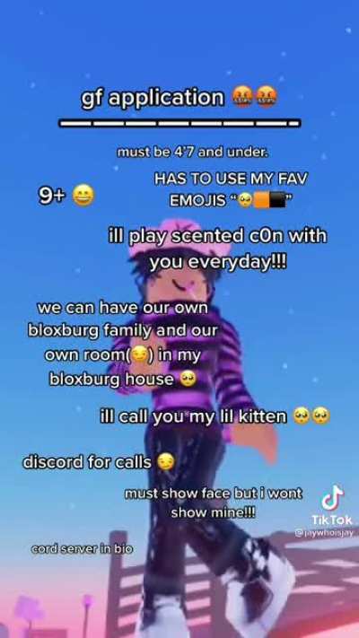 8 year old's "application" for a gf