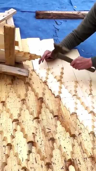 Transforming raw wood into a stunning classic roof