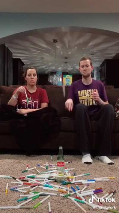 Guy throws wii discs into wii console