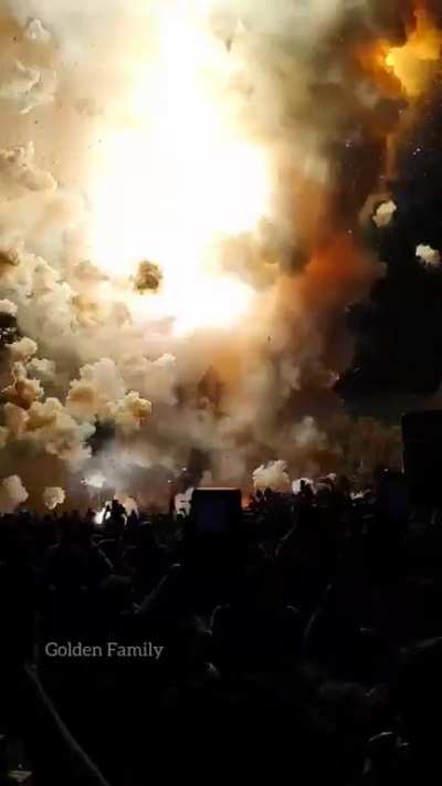 Asia's Loudest fire work held every year at Nenmara Temple, Kerala, India