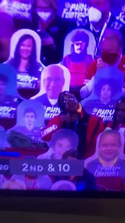 Look who’s cardboard cutout was in the crowd XD